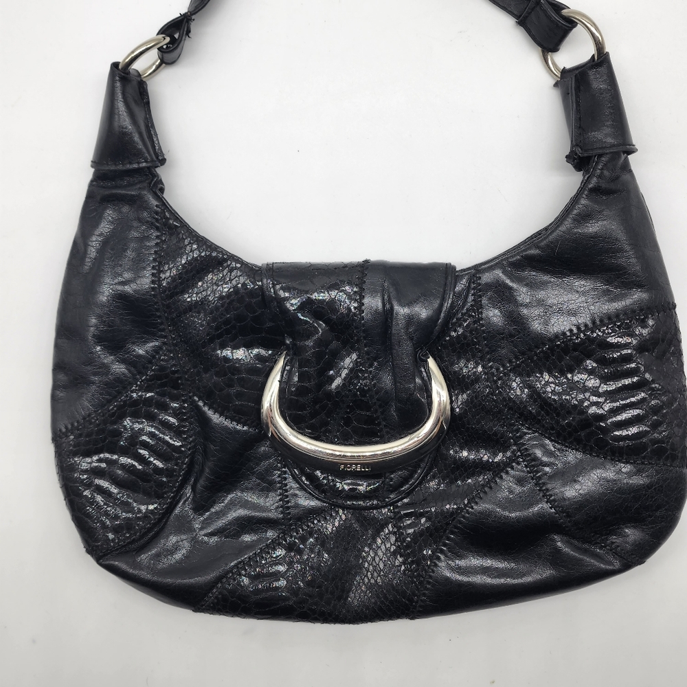 Vintage Fiorelli Black Y2K Patchwork Vinyl Shoulder Bag - Picture 13 of 16